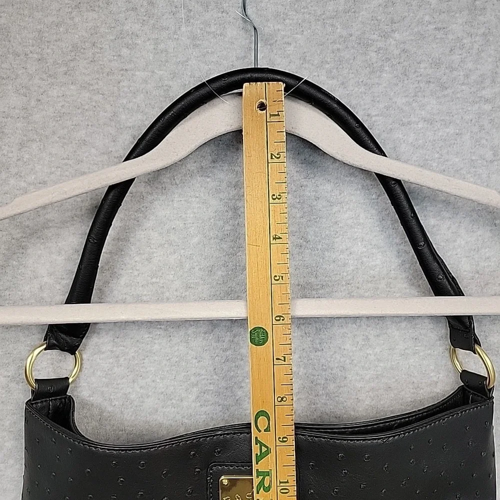 DEESIGNS Purse By Ocleppo Hobo‎ Shoulder Bag Faux Black Leather & Fur Statement